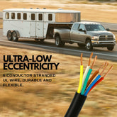 6 Way Trailer Wire Heavy Duty 14 AWG/Gauge CCA 6 Conductor Wire RV Trailer Tow Campers Cable Cord Insulated Stranded Copper Clad Aluminum Conductor Flexible Color-Coded DOT SAE Approved 25/50/100 FT